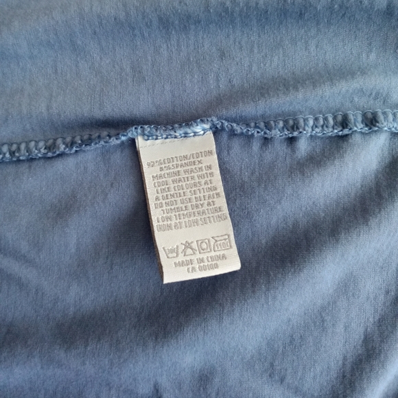 Pure Alfred Sung Blue V Neck T-shirt XL - Picture 5 of 5